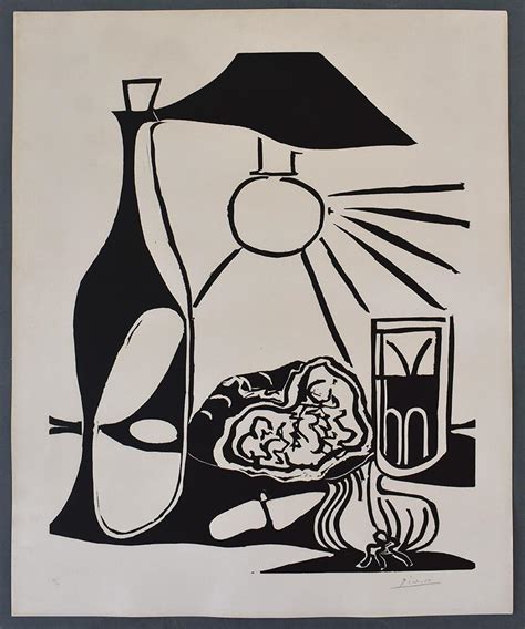 Pablo Picasso Still Life With Bottle Black For Sale At 1stDibs