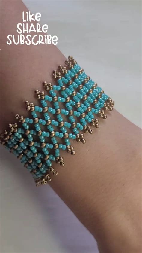 Diy Beaded Netting Stitch Bracelet Tutorial In Bead Work Jewelry