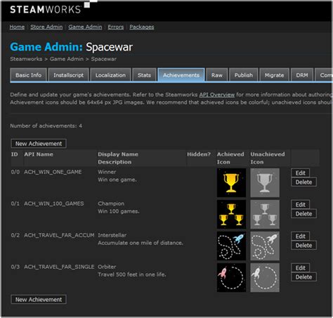 Stats and Achievements (Steamworks Documentation)