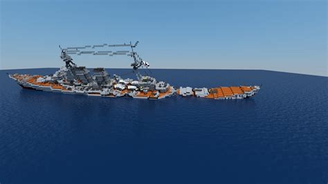 Awesome Sinking Battleship Hms Hood Vs Bismark Minecraft Map