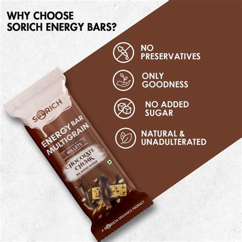 Buy Sorich Organics Multigrain Energy Chocolate Chunk Bar With High