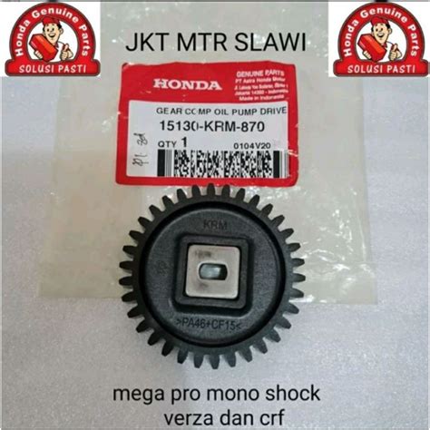 Gear Pompa Oli Gigi Pompa Oli Verza Megapro Mono Shock Crf Ori Honda