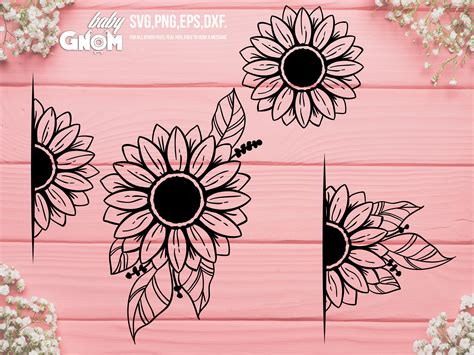 Sunflower Svg Bundle Sunflower Clip Art Flower Svg Flower Etsy