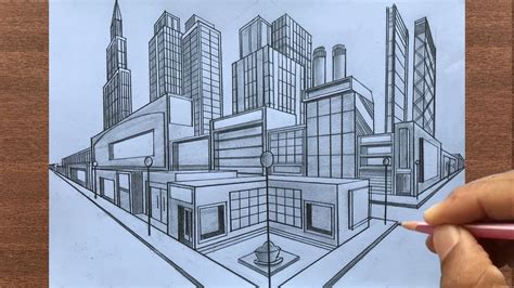 2 Point Perspective Drawing City