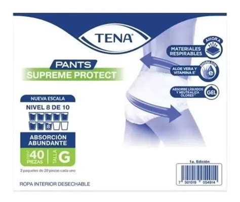 Ropa Interior Desechable Tena Pants Supreme Piezas Env O Gratis