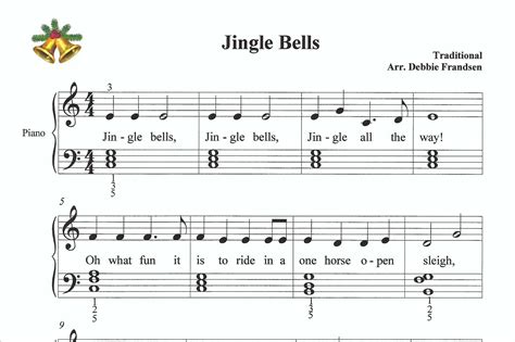 Jingle Bells Piano Sheet Music Easy Piano Beginner Piano Sheet Music