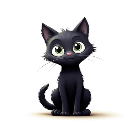 Premium AI Image | Cute black cat cartoon