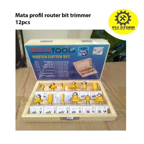 Jual Mata Profil Router Bit Bits Trimmer Set 12pcs Router Bit Set