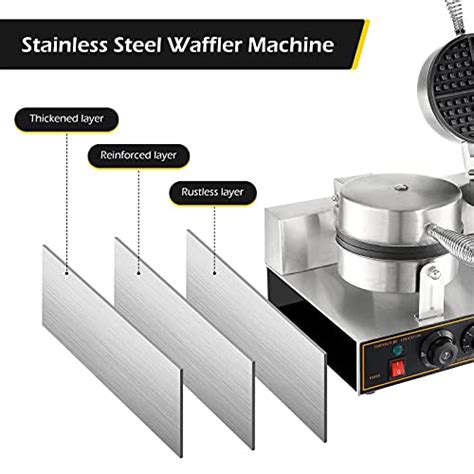 Dyna Living Commercial Waffle Maker Double Heads Waffle Maker Machine