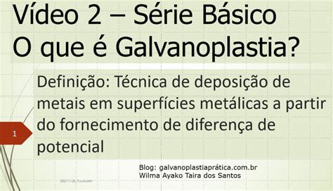 V Deo S Rie Basica Galvanoplastia Pr Tica O Que