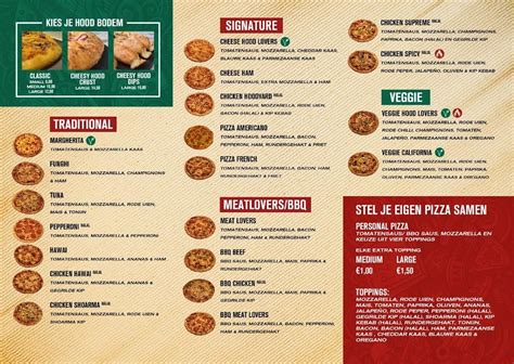 Menu At Pizza Hood Zoetermeer