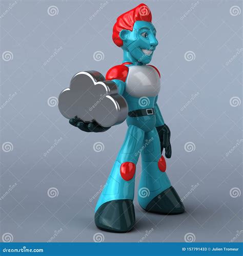 Red Robot 3d Illustration Stock Illustration Illustration Of