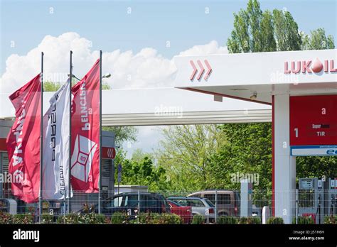 Gasoil station Lukoil in Bulgaria Stock Photo - Alamy