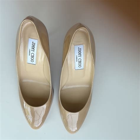 Jimmy Choo Gilbert Patent Leather Nude Pump Us Size Gem