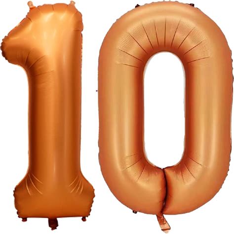 Amazon WEIKA 40 Inch Orange Foil Mylar 10 Number Balloon 10th