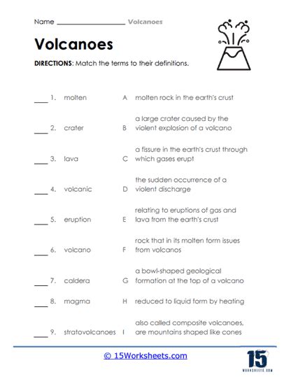 Volcanoes Worksheets - 15 Worksheets.com