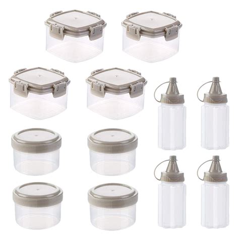 HOMEMAXS 12Pcs Plastic Seasoning Jars Spice Containers Sauce Storage