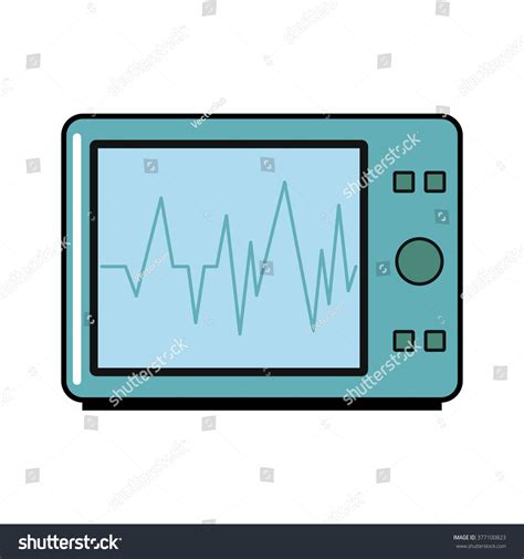 Ecg Cartoon Icon Isolated On White Stock Vector (Royalty Free ...