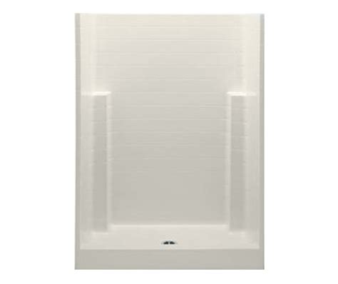 Ctn X Acrylx Alcove Center Drain One Piece Shower In Biscuit