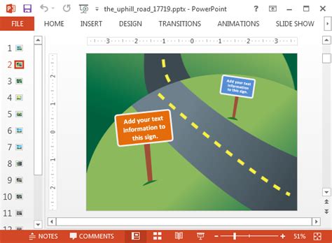 Animierte Bergauf Straße Powerpoint Vorlage