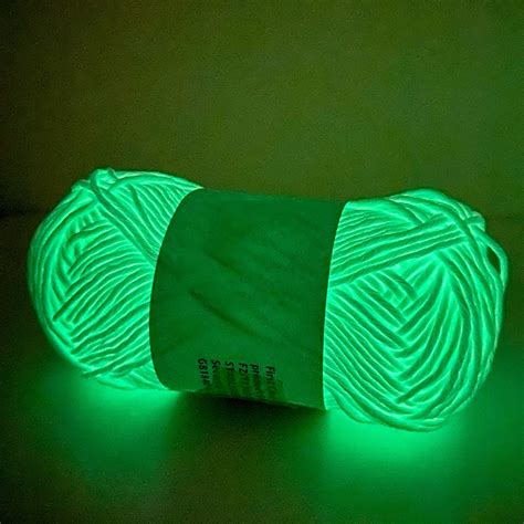 Spun Polyester Luminous Hand Knitting Yarn Mm Glow In The Dark Chunky