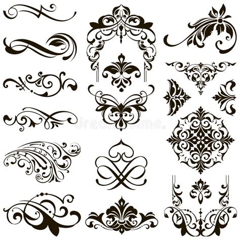 Ornamental Design Lace Borders and Corners Vector Set Art Deco Floral ...