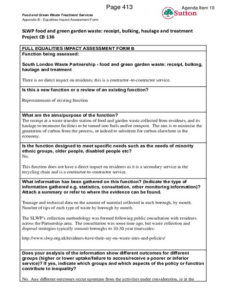 Fillable Online Moderngov Sutton Gov B Appendix B Equalities