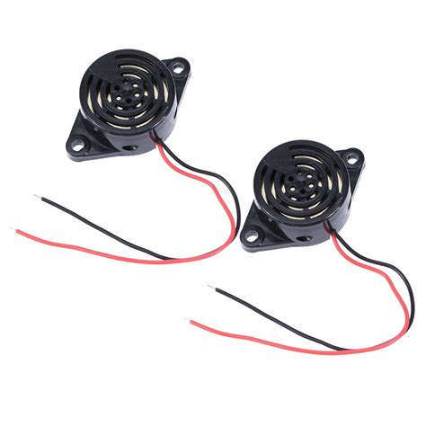 2 Pcs Dc 3 24v 90db Small Enclosed Electronic Continuous Buzzer Alarms With Wires