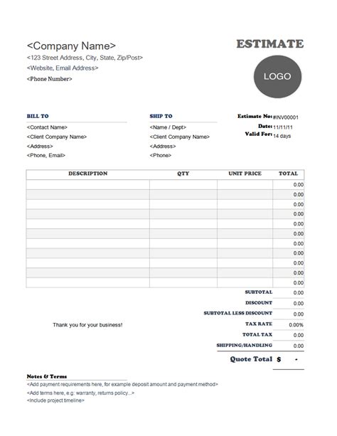 Free Drywall Estimate Templates