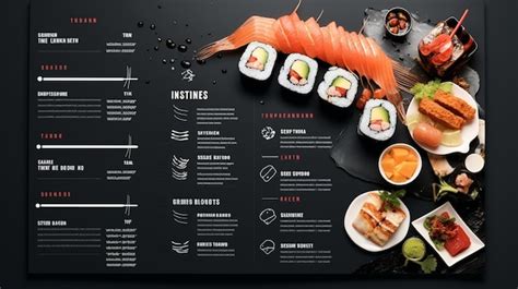 A restaurant menu book for sushi Japanese food | Premium AI-generated image