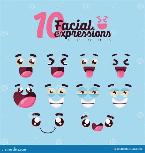 Set Of Different Facial Expression Vector Stock Vector Illustration Of Vector Character