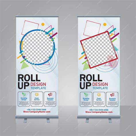 Roll Up Banner Stand Vorlage Premium Vektor