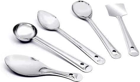 Buy Varni Shopper™ Combo Of 5 Pcs Stainless Steel Ladleschamcha Set