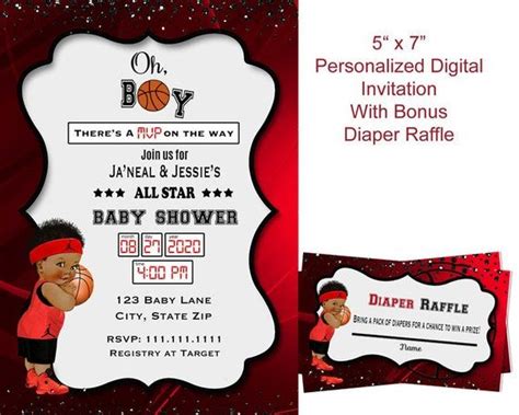 Basketball Baby Shower Invitation Mvp Baby Shower Invitation Etsy