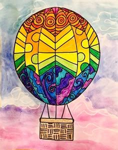 4th Grade Hot Air Balloons Tinyartroom Classroom Art Projects Art