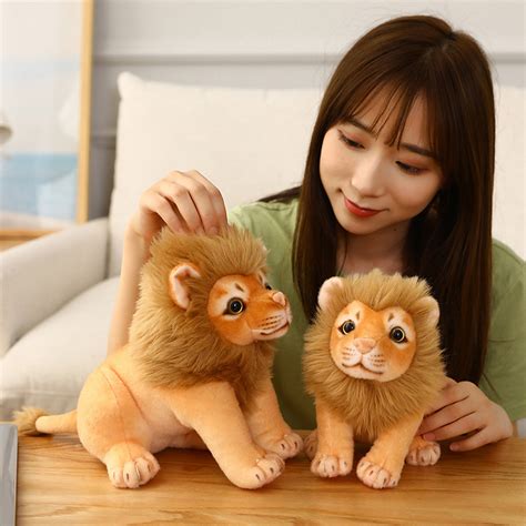 Hyda 2328cm Lion Plush Toy Fully Filled Lovely Soft Animal Doll Sofa