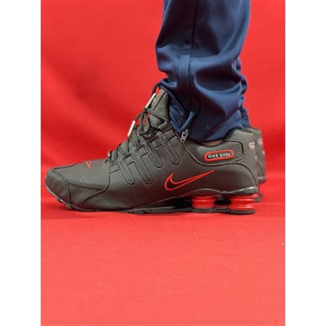 Nike Shox Nz 4 Molas Preto E Vermelho Shopee Brasil