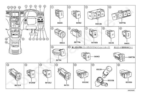 Реле и кнопки Тойота для Alphardvellfirehv 201112 201501 24