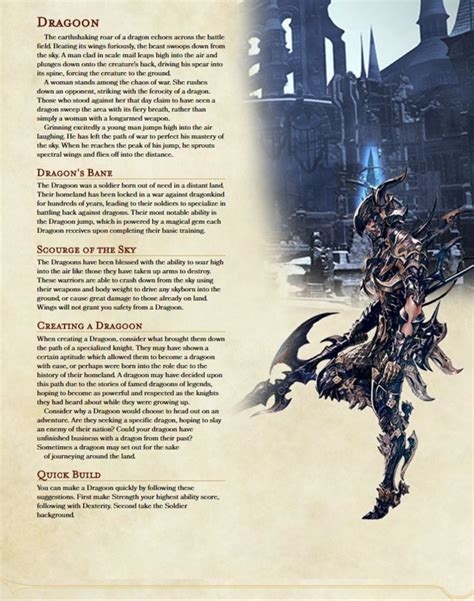 Dragoon 5e Homebrew (Ver1.0) - Awesome post | Dungeons and dragons classes, Dungeons and dragons ...