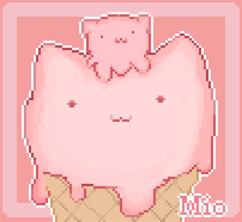 Pixilart Ice Cream Cat By Mioko