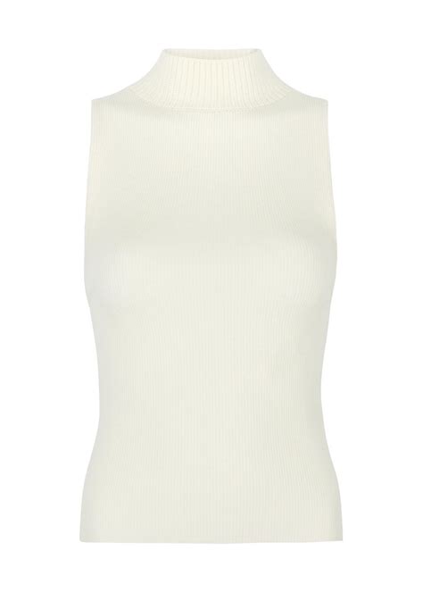 Alice Olivia Alice Olivia Darcey Wool Blend Vest In White Lyst