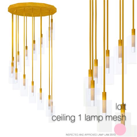 The Sims Resource Loft Ceiling 1 Story Lamp Mesh