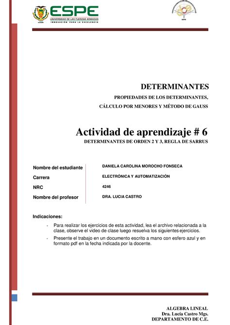 Propiedades De Determinantes Determinantes Propiedades De Los