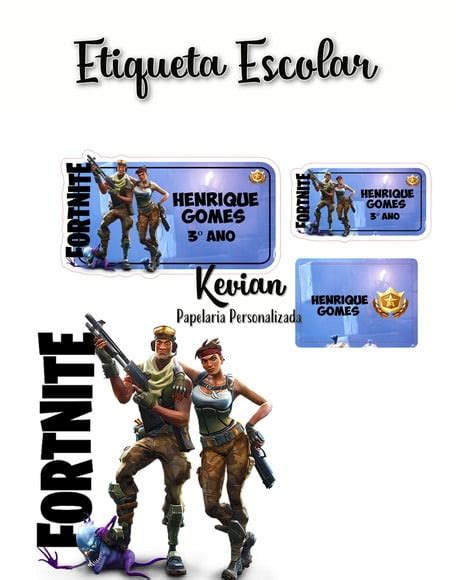 Etiqueta Escolar Fortnite Kit 1 Elo7 Produtos Especiais