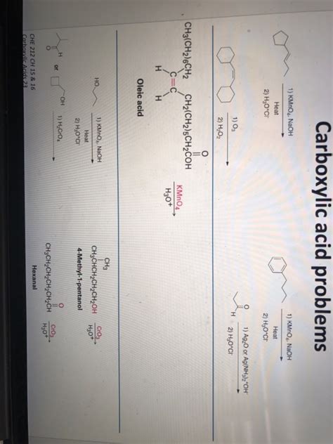 Solved Carboxylic Acid Problems Kmno Naoh Kmno Chegg