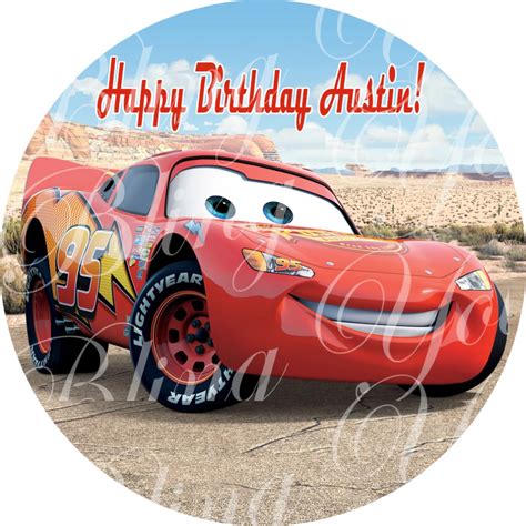 Disney Cars Lightning Mcqueen Edible Icing Sheet Cake Decor Topper