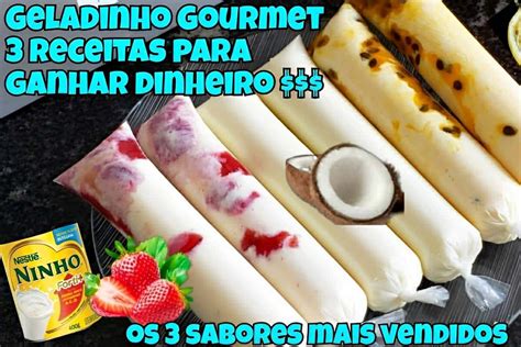 Geladinho dindim ou sacolé gourmet para fazer vender e ganhar um