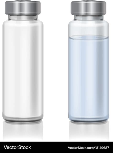 Transparent Glass Medical Vial Realistic D Vector Image