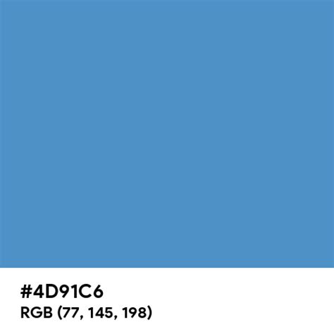 Azure Blue Pantone Color Hex Code Is 4d91c6