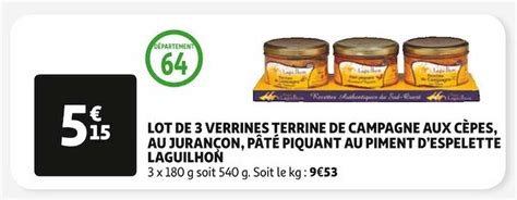 Promo Lot De Verrines Terrine De Campagne Au C Pes Au Juran On P T